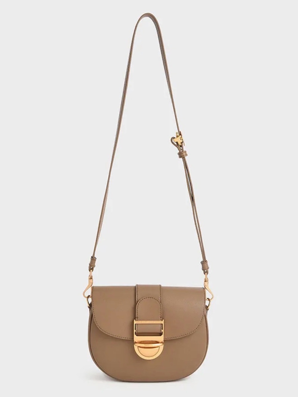 Charles & Keith Amelia Metallic Push-Lock Crossbody Bag